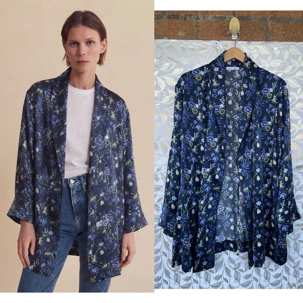 Rose Room NYC Luxury Silk Floral Lounge Jacket Adjustable Sleeve Whimsigoth XL